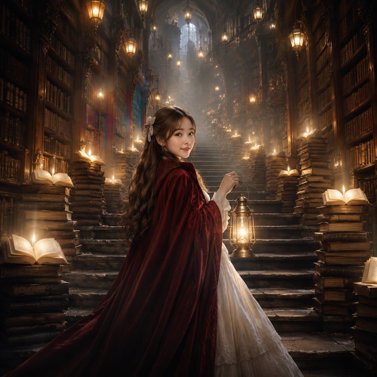 Vintage Librarian Fantasy Portrait preview image 1