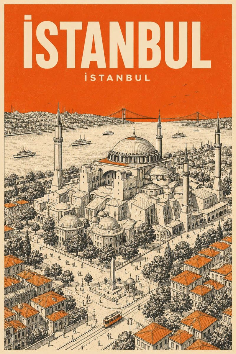 Minimalist Mid-Century Travel Poster preview image 1