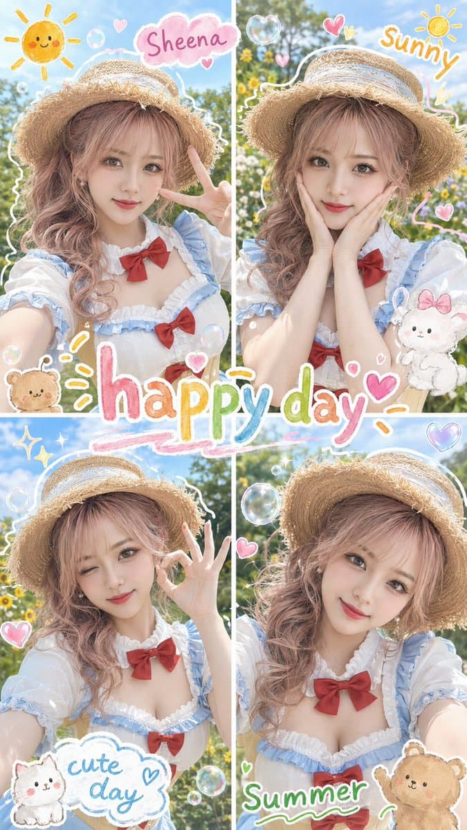Summer Selfie Sticker Collage preview image 2