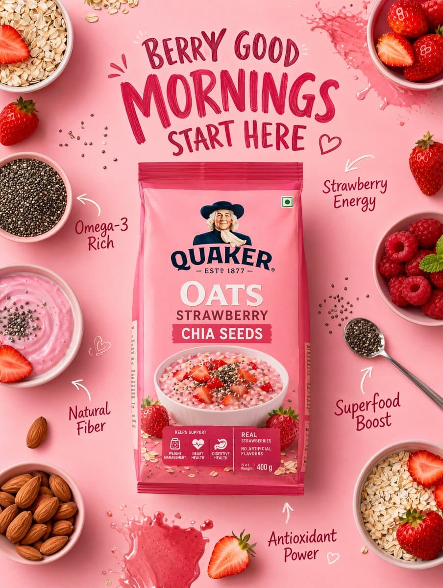 Healthy Breakfast Flat-Lay Ad Poster preview image 2