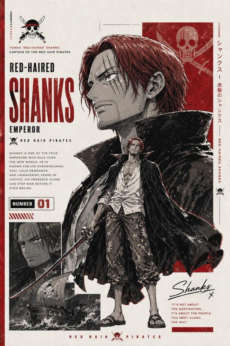 Epic Anime Pirate Poster Design preview image 1