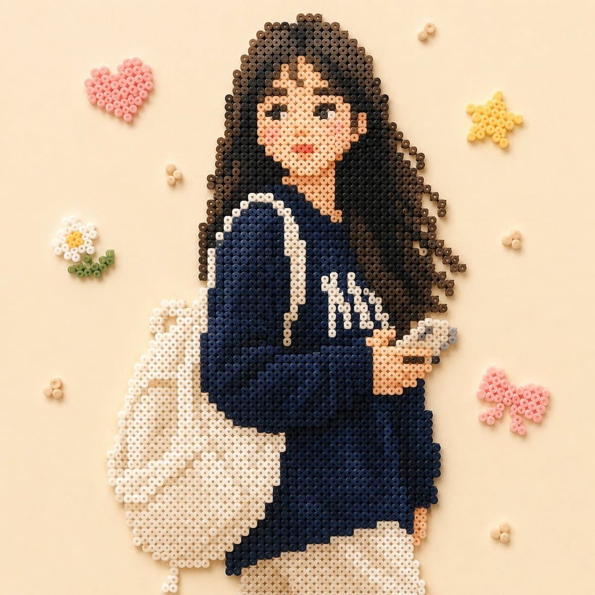 Perler Bead Style Character Illustration preview image 1