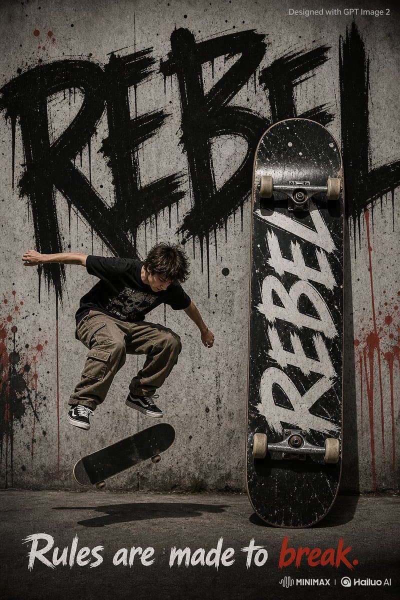 Rebel Urban Skateboard Advertisement Poster preview image 1