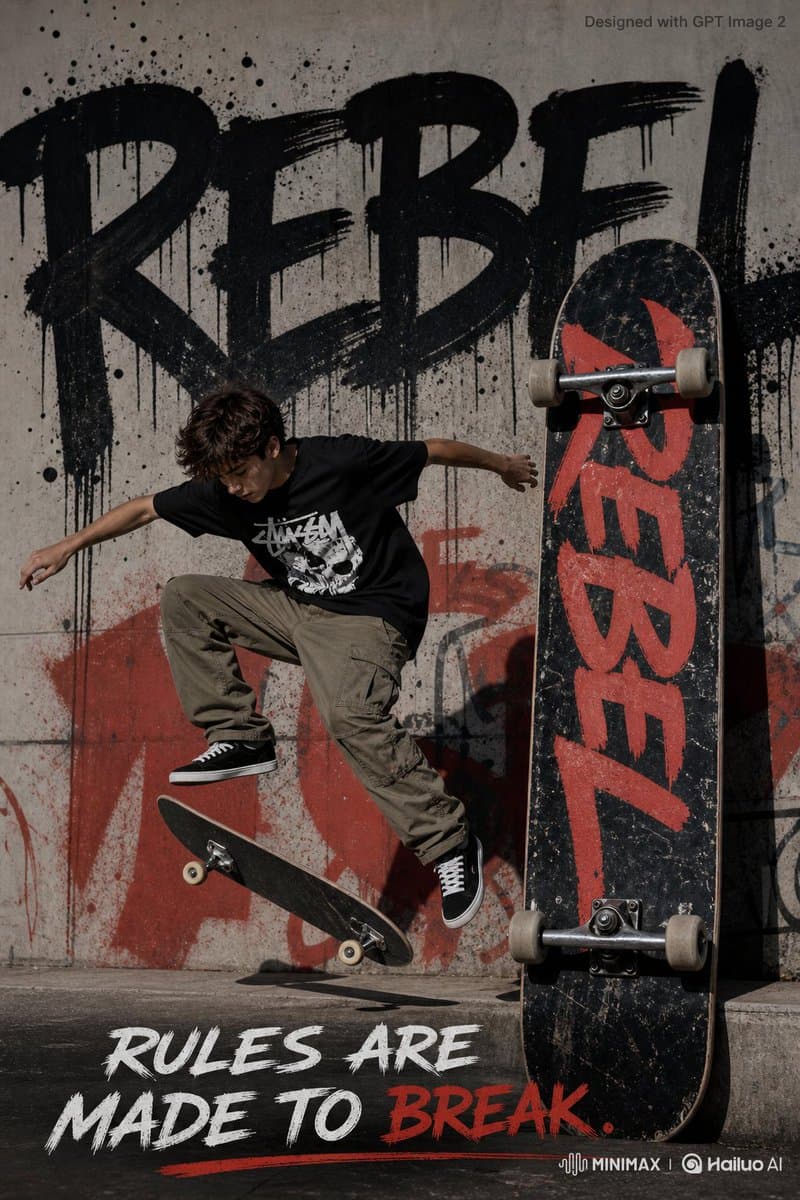 Rebel Urban Skateboard Advertisement Poster preview image 2