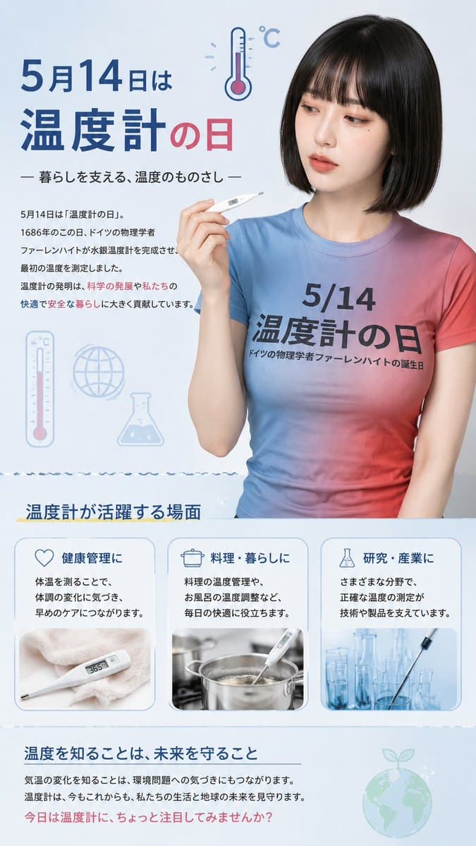Japanese Thermometer Day Poster preview image 1