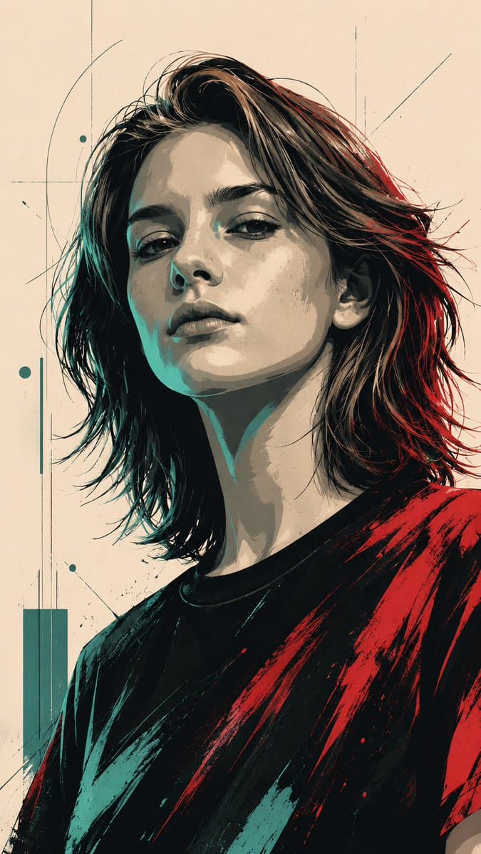 Modern Pop Art Vector Portrait preview image 2