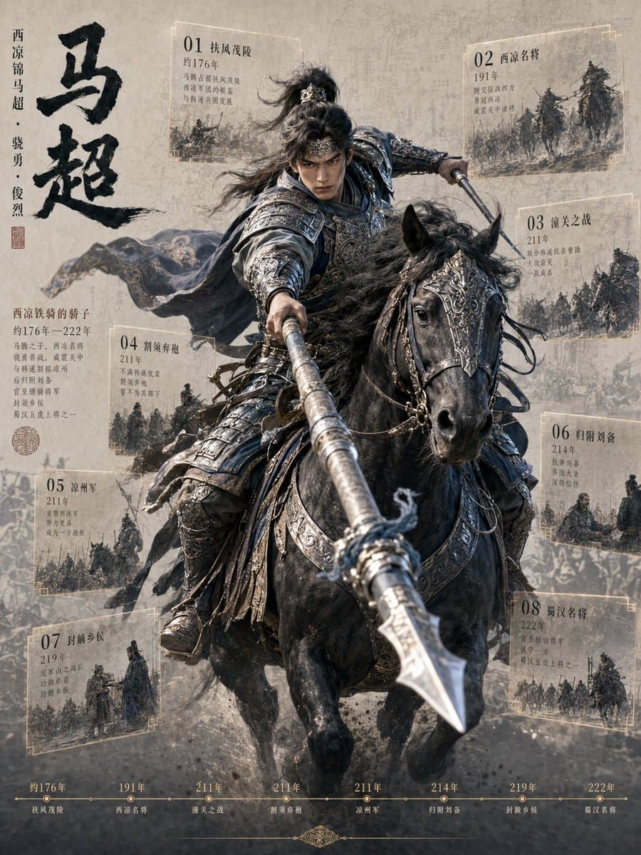 Ma Chao Historical Cavalry Timeline Poster preview image 1