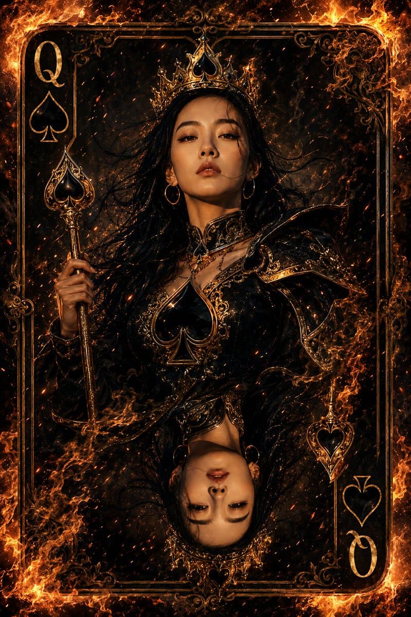 Queen of Spades Fantasy Playing Card preview image 1