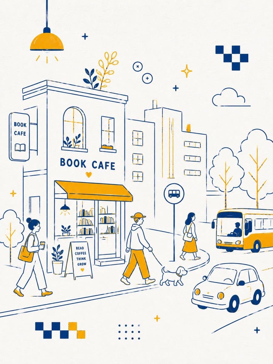 Scandinavian Minimalist Café Illustration preview image 2