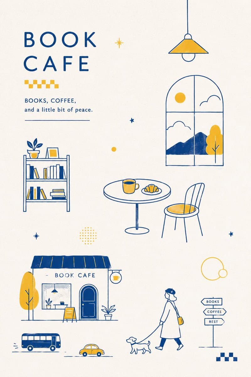 Scandinavian Minimalist Café Illustration preview image 3