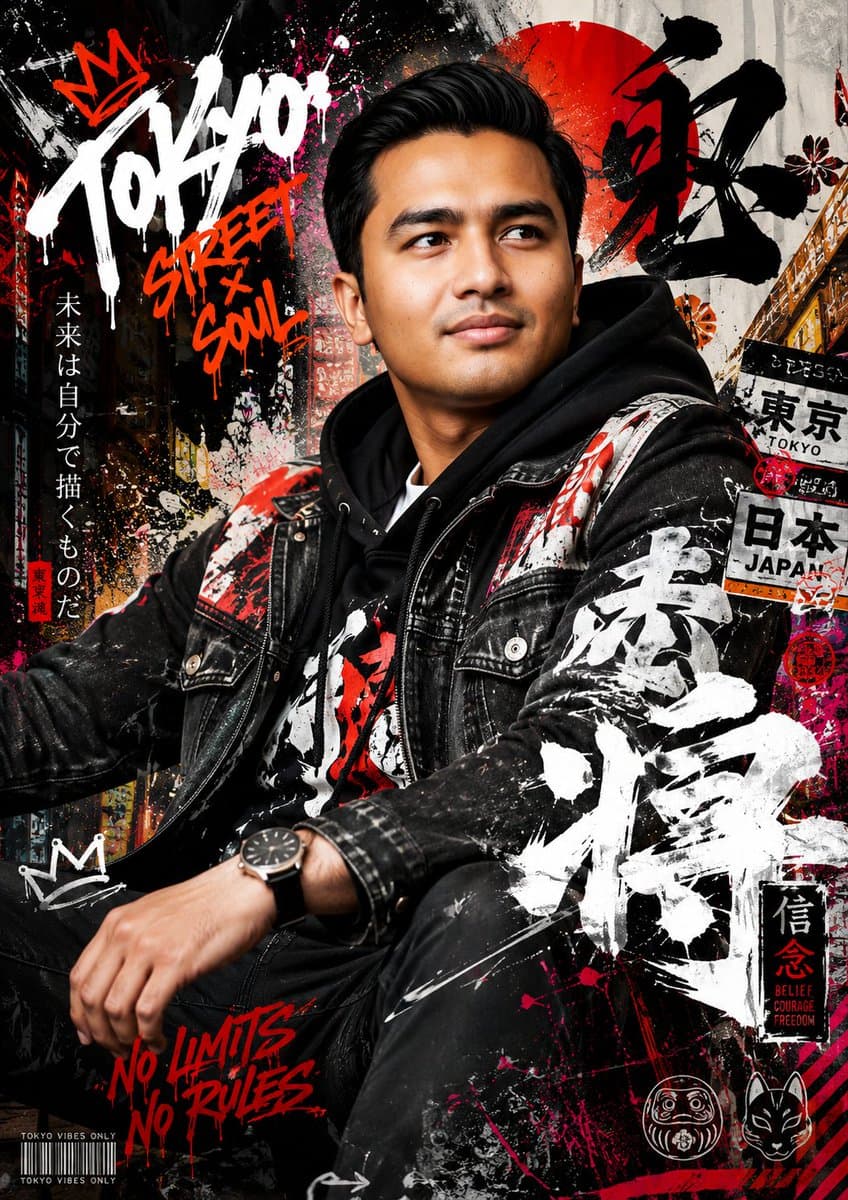 Japanese Graffiti Street Fashion Poster preview image 1