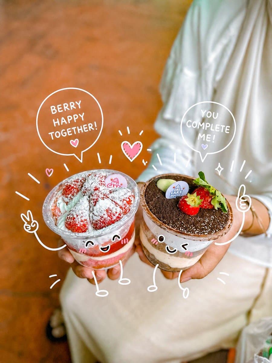 Kawaii Dessert Food Photography with Doodles preview image 2