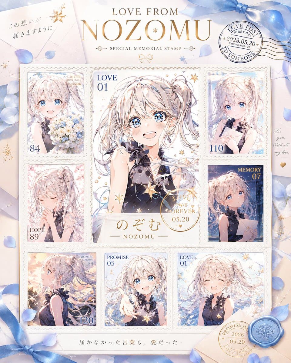 Romantic Anime Love Stamp Sheet preview image 2