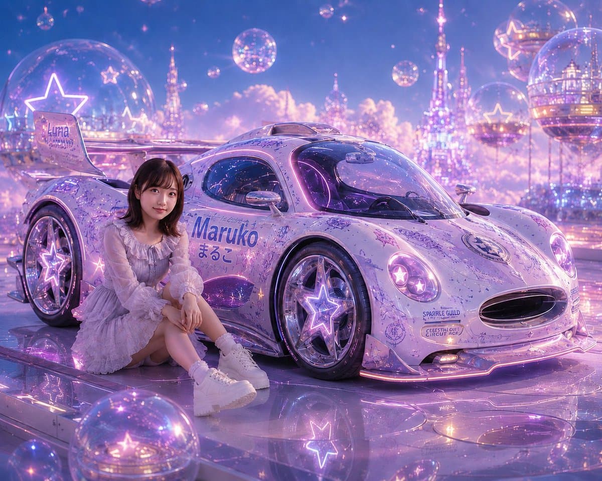 Futuristic Sakura Itasha Supercar preview image 3
