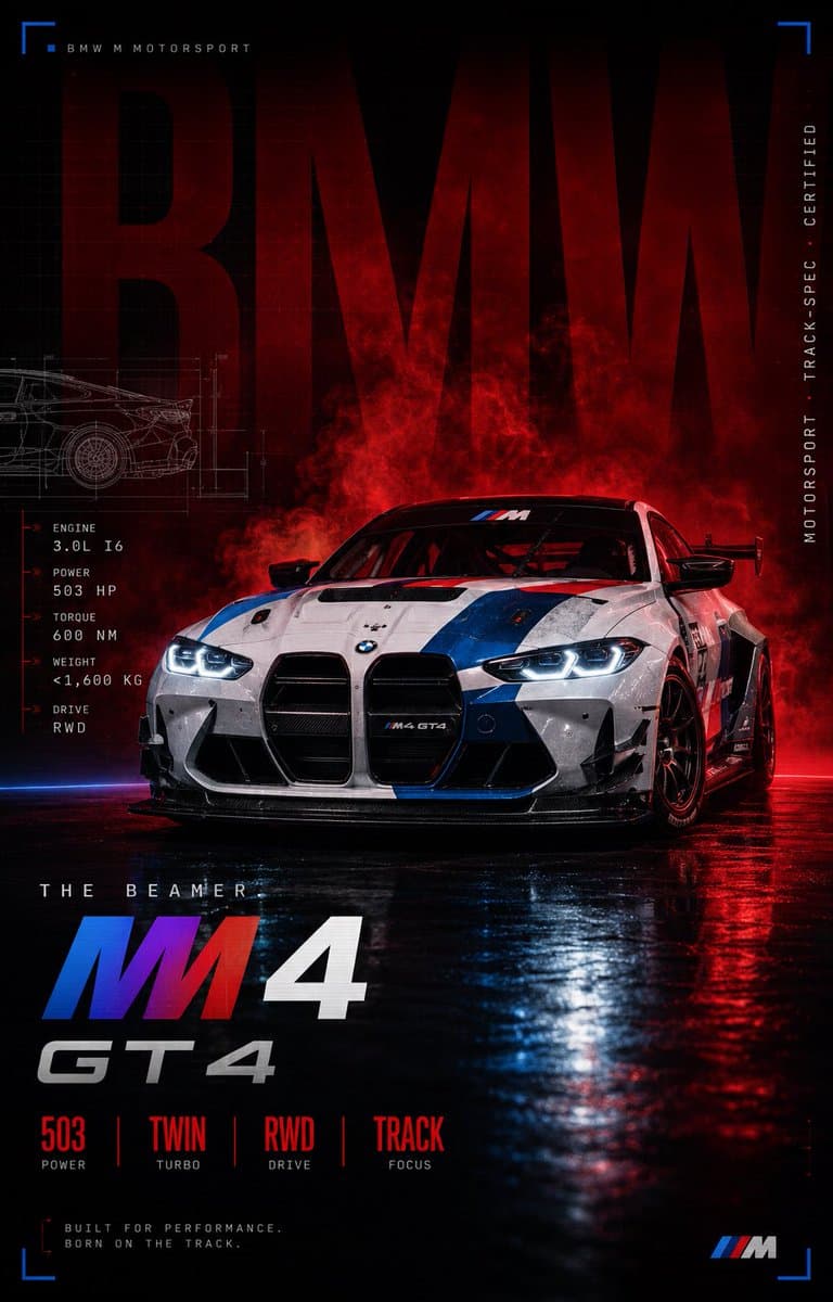 BMW M4 GT4 Motorsport Poster preview image 1