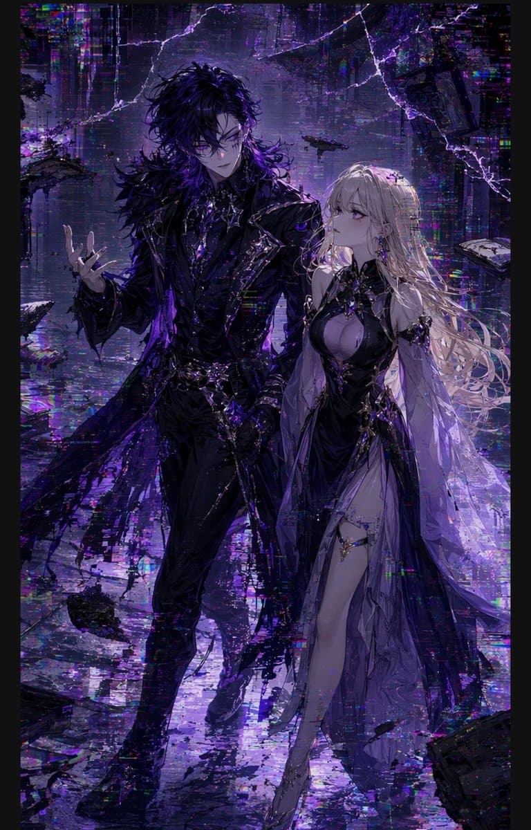 Gothic Cyberpunk Duo in Ruined City preview image 1