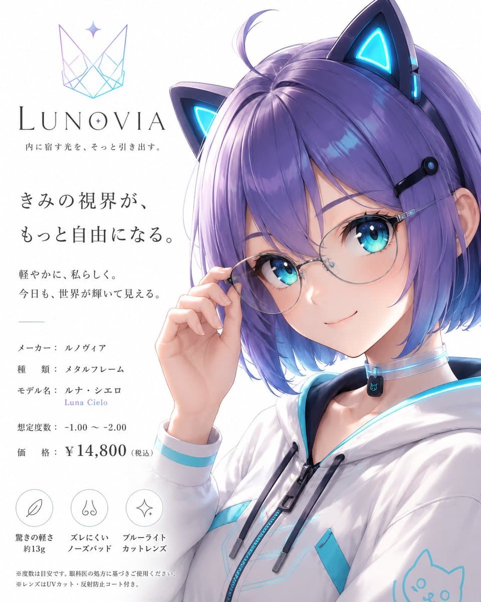 Minimalist Anime Eyeglasses Fashion Poster preview image 2