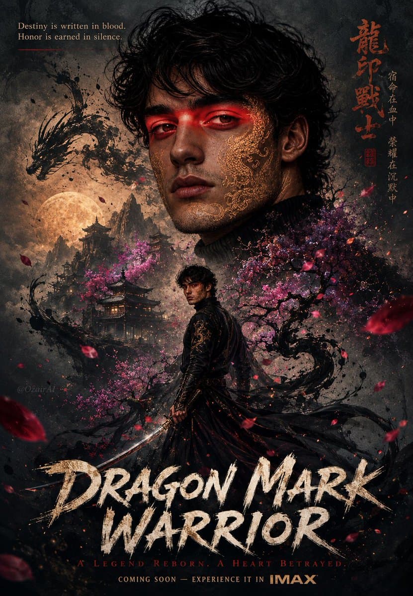 Double Exposure Dragon Warrior Poster preview image 1