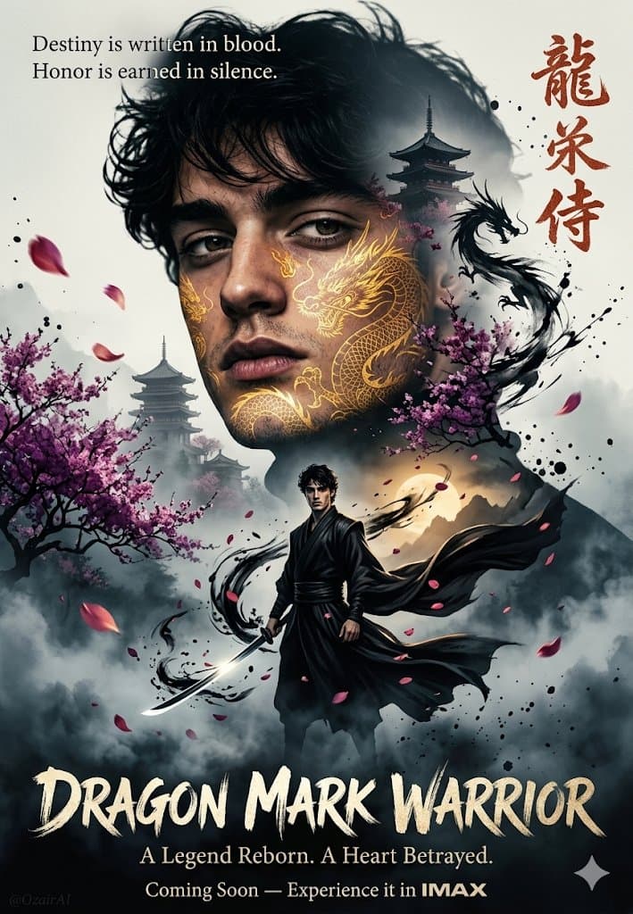 Double Exposure Dragon Warrior Poster preview image 2