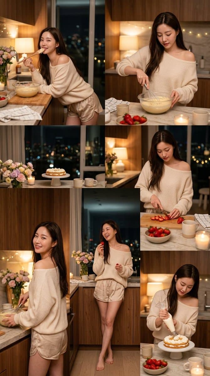 Korean Girl Kitchen Cooking Aesthetic preview image 1