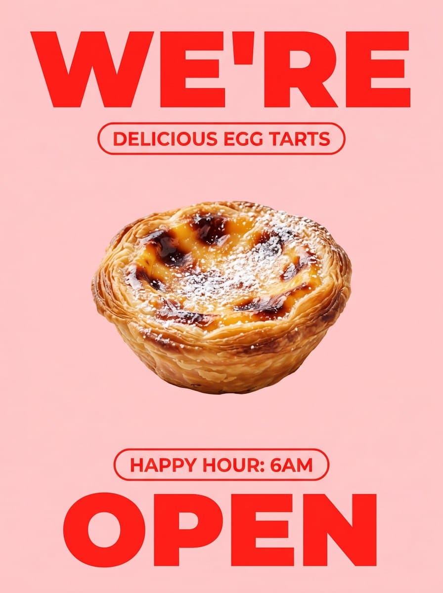 Bold Egg Tart Opening Poster preview image 1