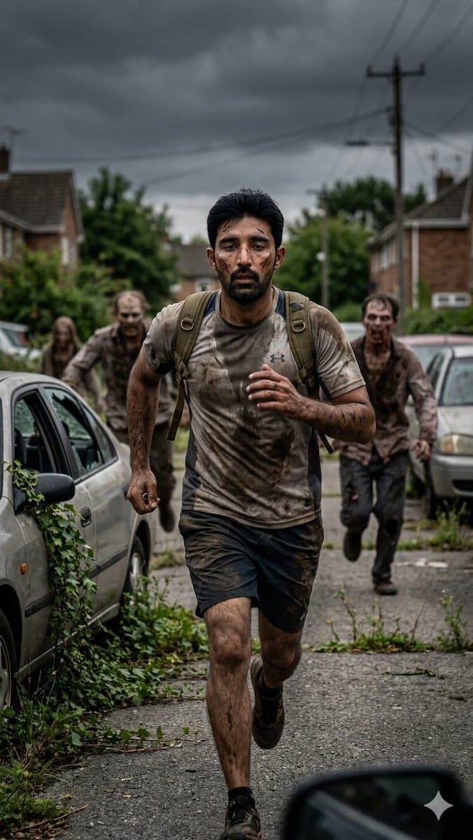 Desperate Runner on Stormy Street preview image 1