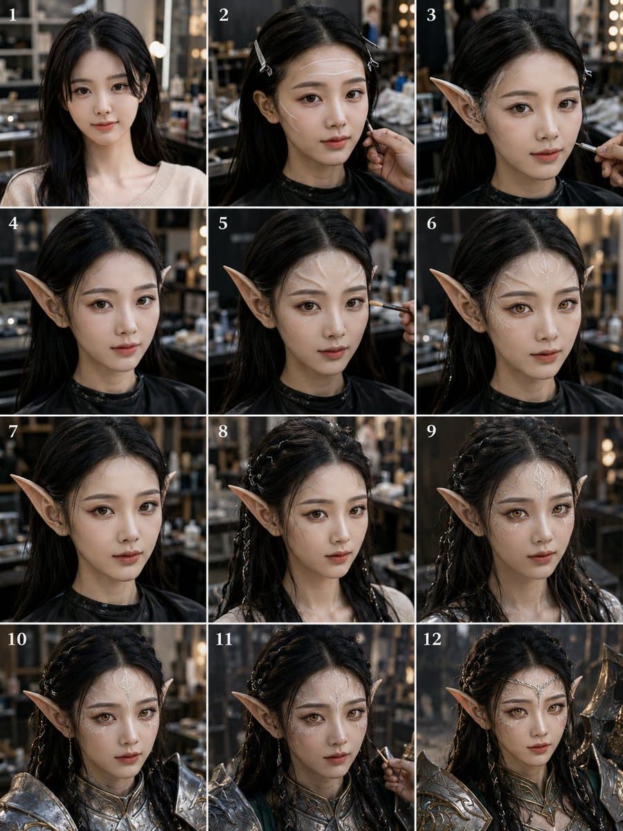 Elf Warrior Transformation Collage preview image 1