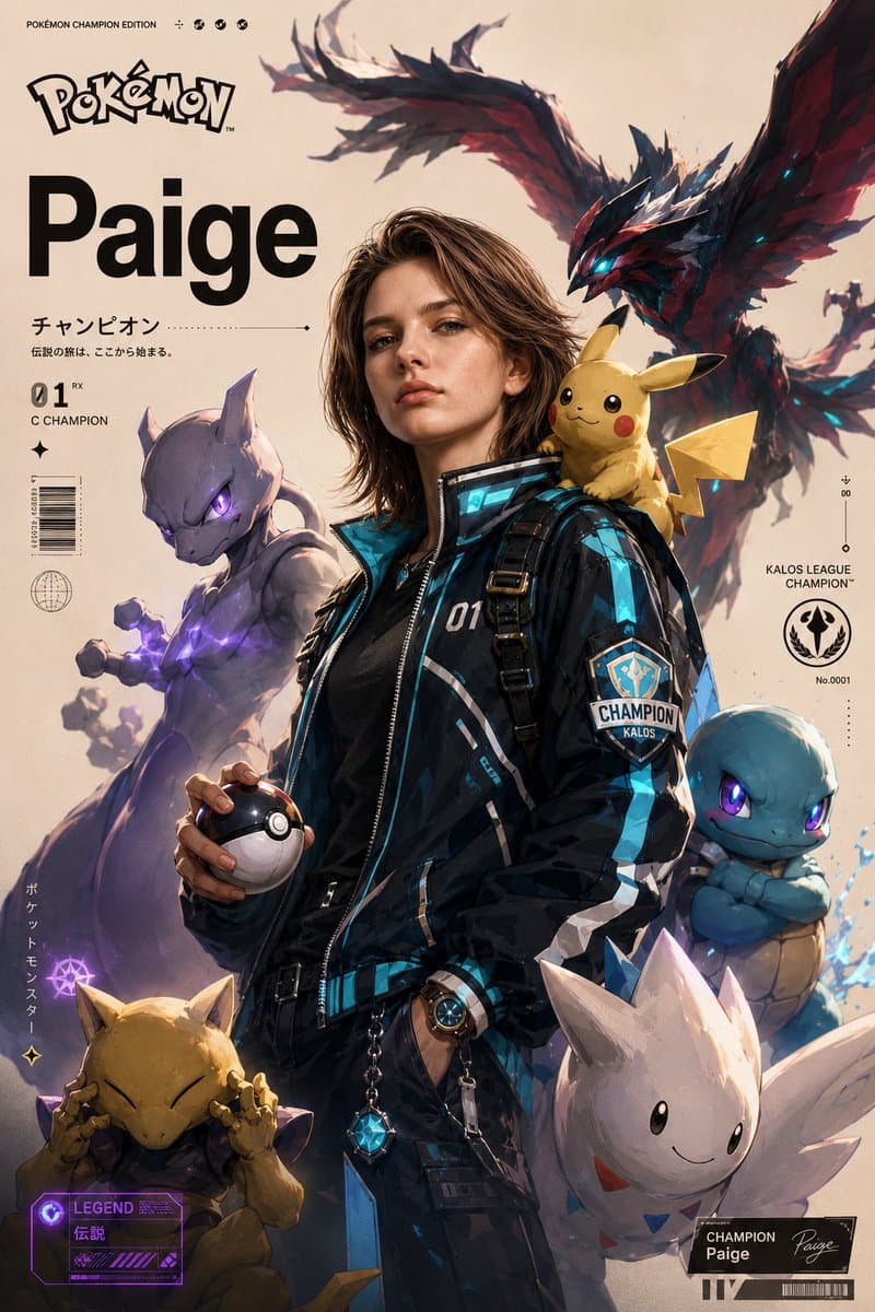 Cinematic Pokemon Champion Poster preview image 2