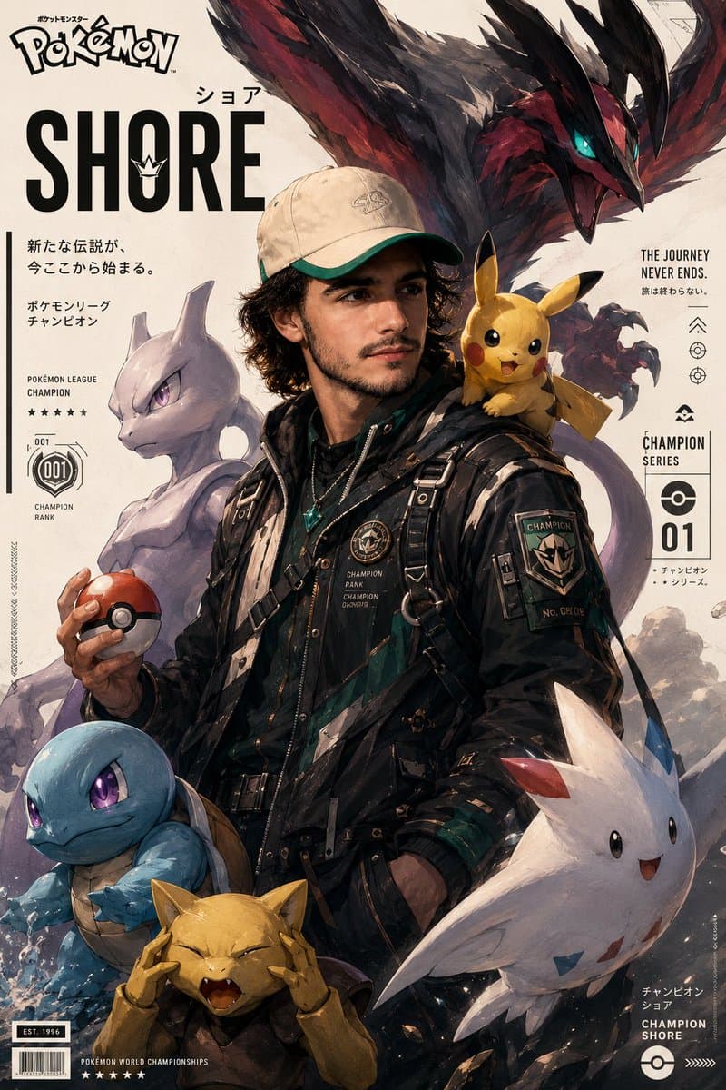 Cinematic Pokémon trainer poster preview image 1