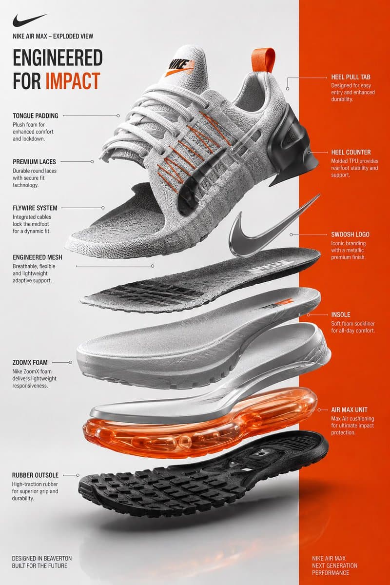 Exploded View Sneaker Infographic preview image 1