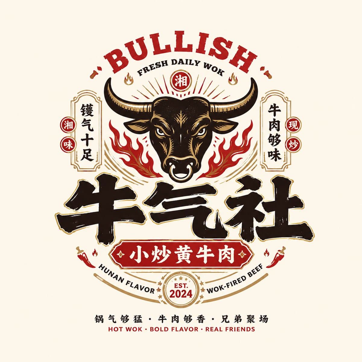 Retro Chinese Catering Badge Logo preview image 4