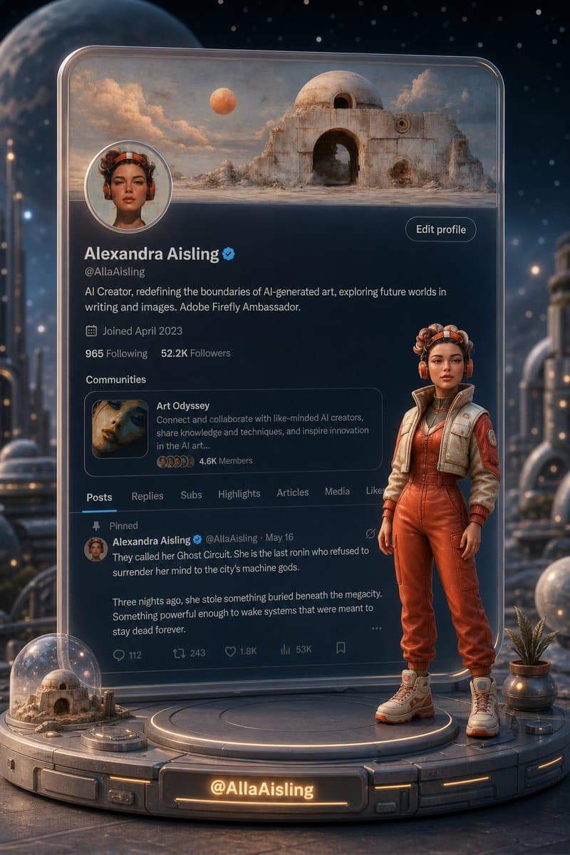 Tiny 3D Avatar in Front of X Profile preview image 1