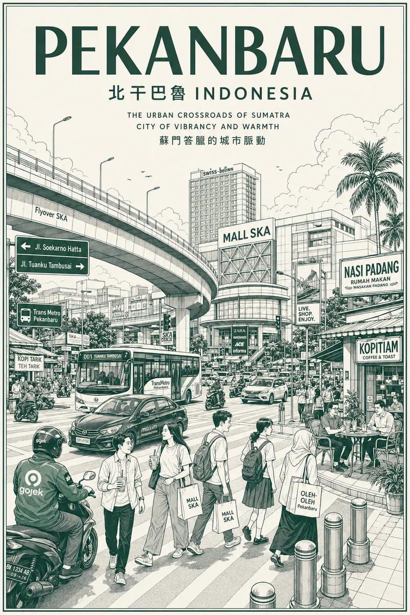 Vintage Monochrome City Travel Poster preview image 1