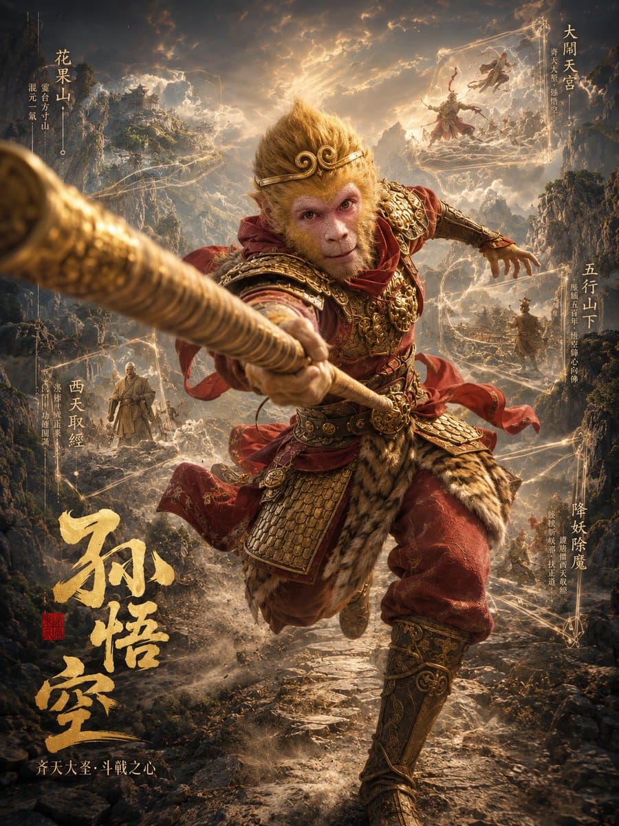Sun Wukong Epic Fantasy Poster preview image 1