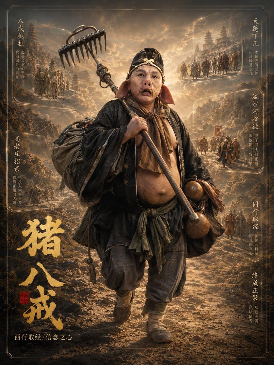 Zhu Bajie 3D Character Poster preview image 1