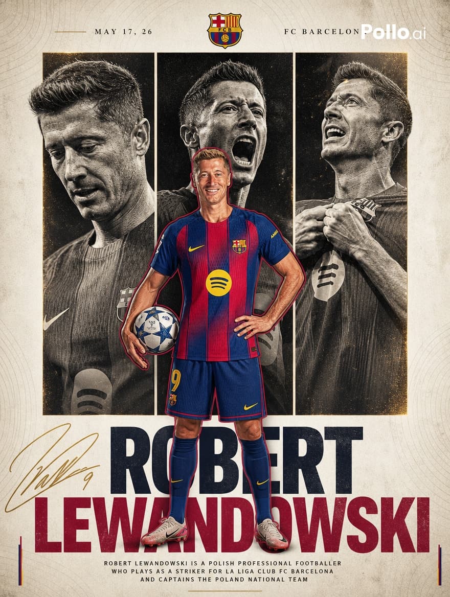 FC Barcelona Lewandowski Poster preview image 1