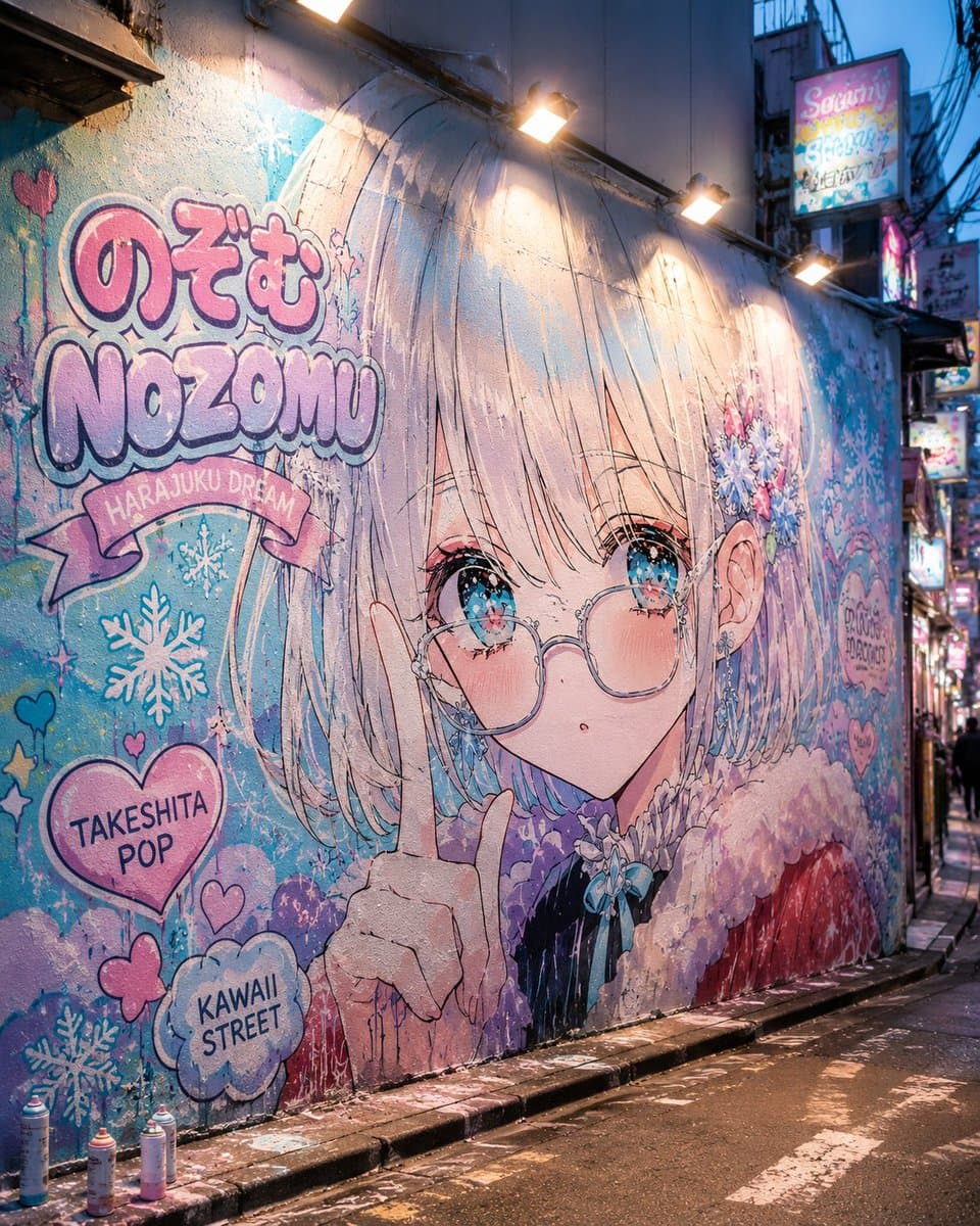 Harajuku Kawaii Graffiti Mural preview image 2