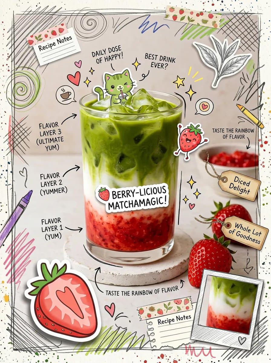Kawaii Cafe Food Scrapbook Poster preview image 1