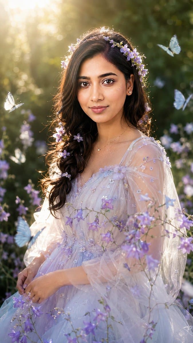 Realistic Garden Fairy Editorial Portrait preview image 1