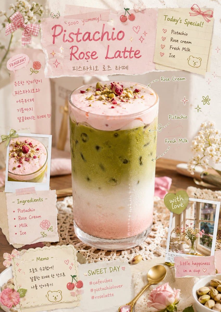 Whimsical Retro Cafe Scrapbook Poster preview image 2