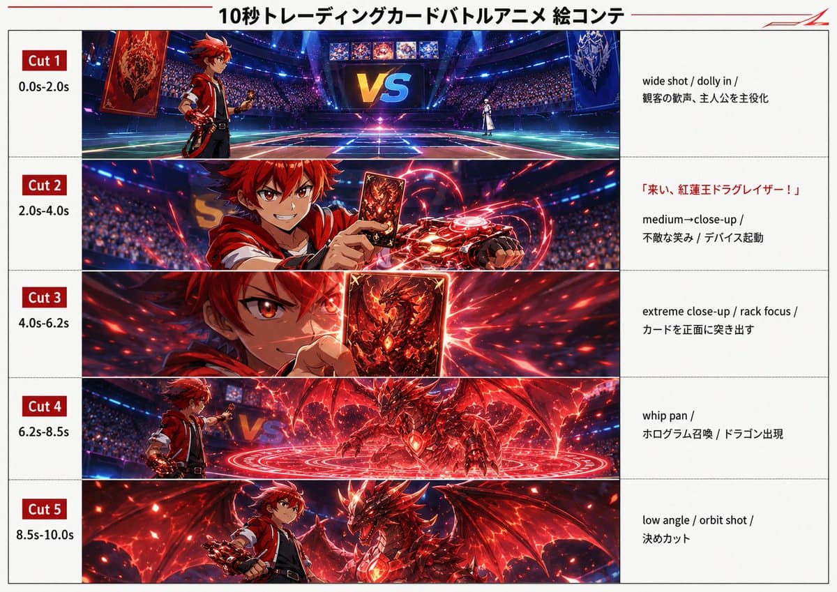 Trading Card Battle Anime Storyboard preview image 1