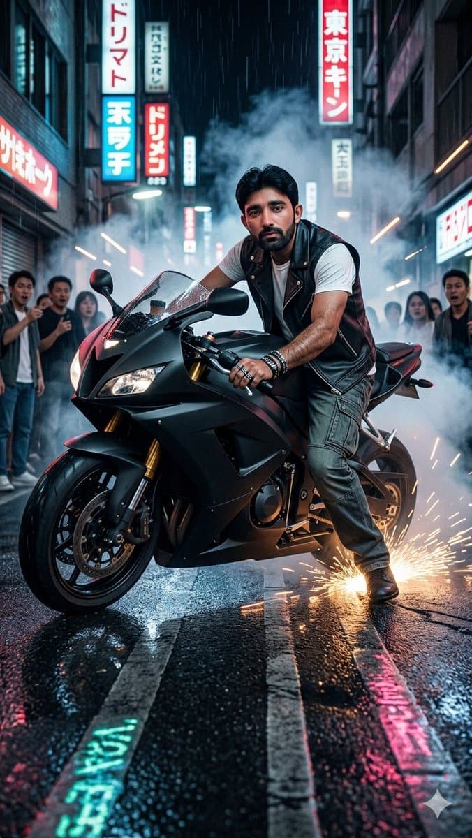 Tokyo Neon Motorcycle Drift preview image 1