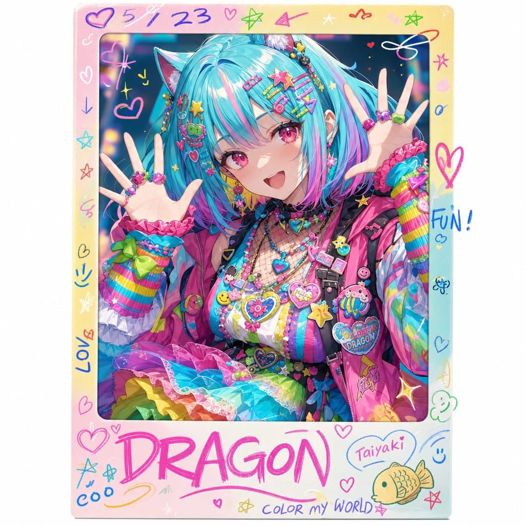 Rainbow Decora Anime Photo Card preview image 1