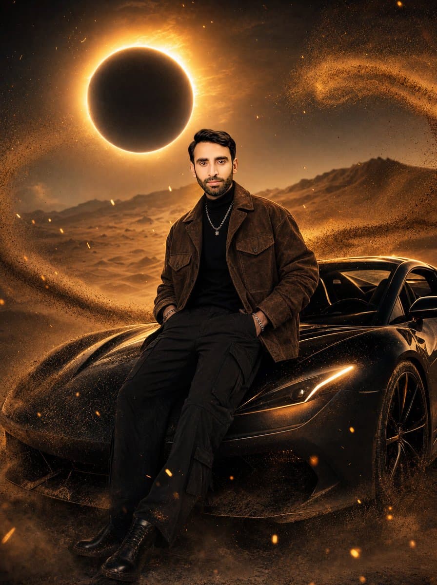 Eclipse Desert Sports Car Portrait preview image 1