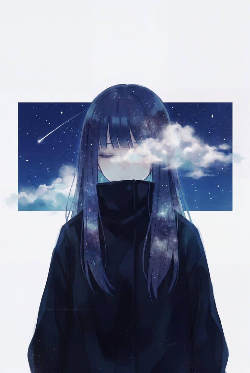 Minimalist Melancholic Cosmic Anime preview image 1