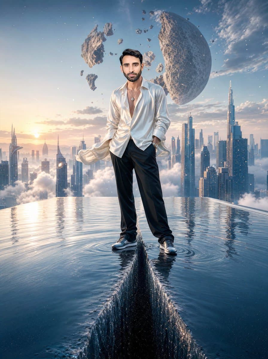 Surreal Rooftop Infinity Pool Portrait preview image 1