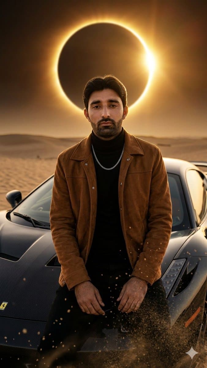 Desert Eclipse Sports Car Portrait preview image 1