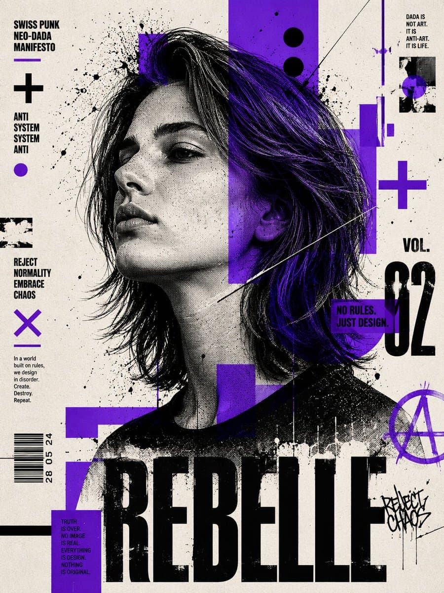 Swiss Punk Editorial Poster preview image 2