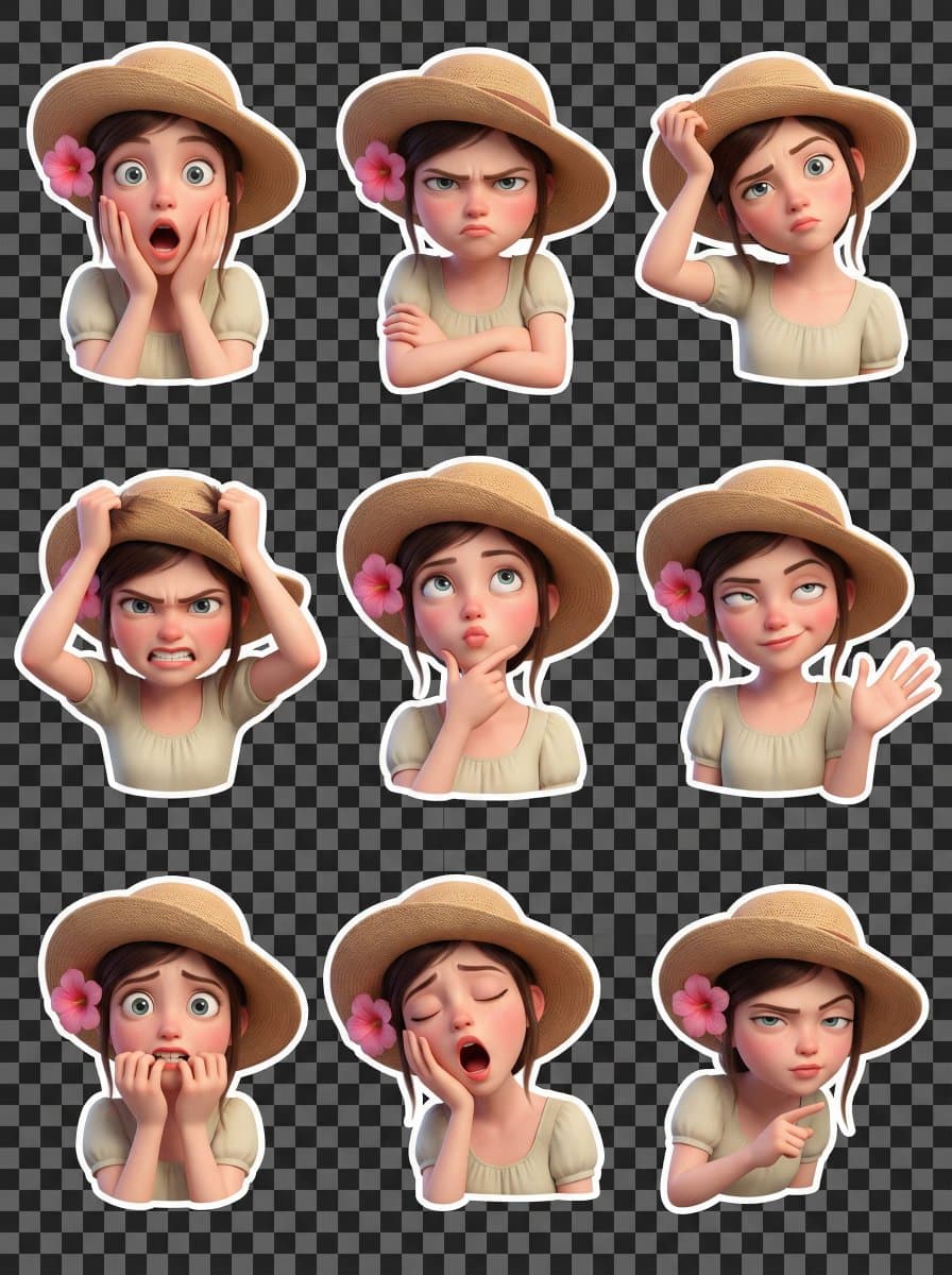 Pixar Style 3D Emoji Sticker Pack preview image 1