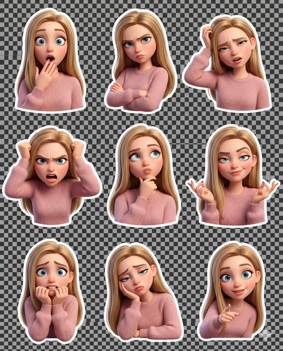 Pixar Style 3D Emoji Sticker Pack preview image 2